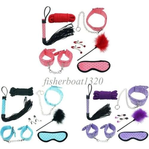 Manyjoy BDSM Heart-shaped Bondage Gear 7pcs/set Sex Bondage Leather Handcuffs Whip Rope Adult Sex Products Fro Couples Safe use