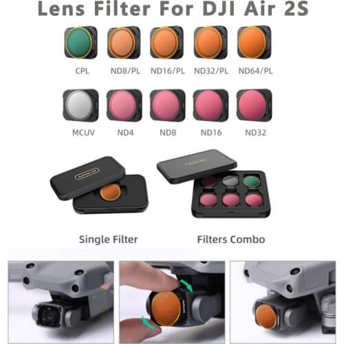 Lens Filter Adjustable CPL Filters ND32 ND16 ND8/PL ND64/PL MCUV Camera Filter Kit For DJI AIR 2S Drone Accessories