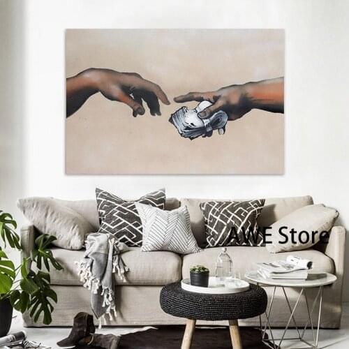 Wall Art Graffiti Art Everyone Has His Price Wall oil Painting Print Nice Wall Picture For Living Room Decoration No Frame