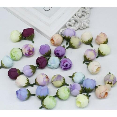 5 Pcs Artificial Silk Rose Button Flower Plants for DIY Wedding Party Home Decor Mariage Cloth Hat Faux Flowers Accessories