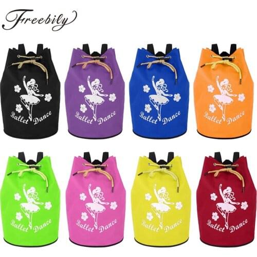 Kids Girls Lovely Fashion Drawstring Ballet Dance Bag Students School Backpack Dancing Girl Print Shoulder Bag