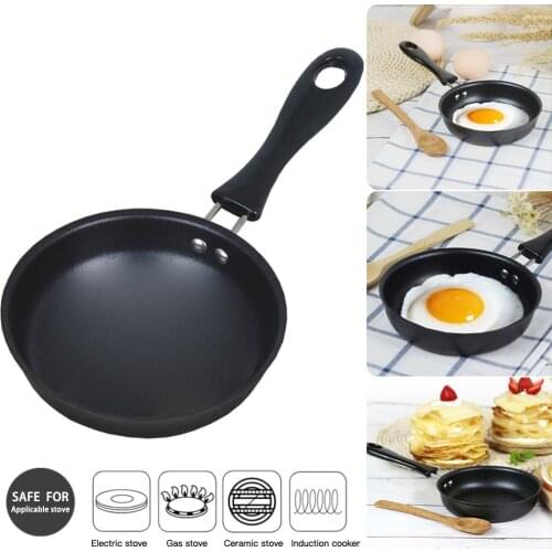 12cm Mini Portable Egg Pot Frying Pan Breakfast Omelette Home Non Stick Long Handle Anti-scratch Coating Kitchen Supplies
