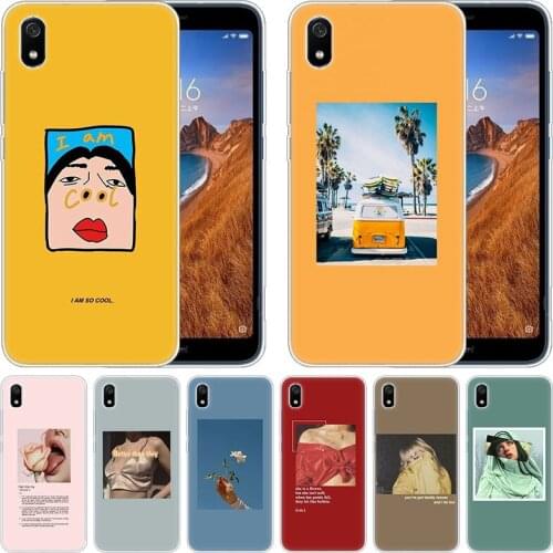 Soft Silicone Case Flower vintage girl summer for Xiaomi Redmi K20 Pro 7 7A 6 6A 4X 5 Plus S2 GO Note 8 7 6 5 Pro 4 Cover