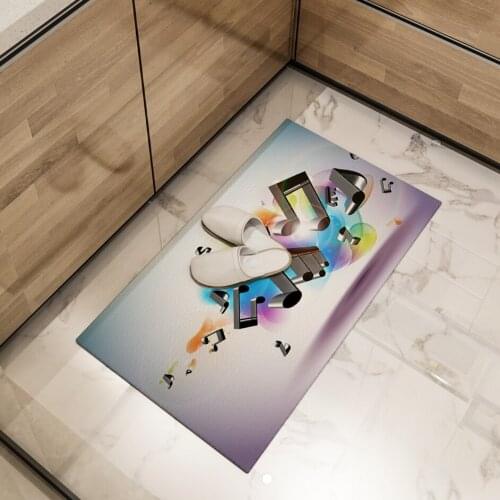 Musical Note Floor Mat Colorful Anti Slip Door Area Rugs Singing Piano Room Kitchen Home Living Bath Decoration Print Carpet