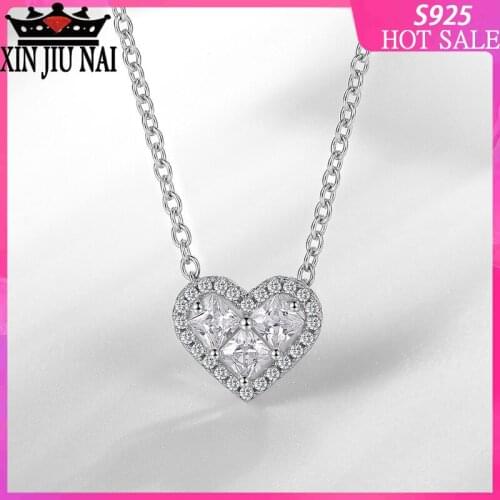 2020 new s925 sterling silver network celebrity with the same creative wild cute princess style peach heart female pendant