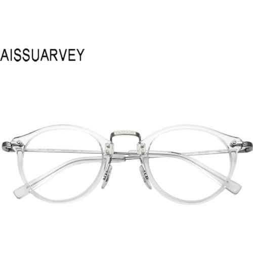 Pure Titanium Glasses Frame Men Round Glasses Women Optical Eyeglasses Frames VintageTransparent Clear Designer Non Prescription