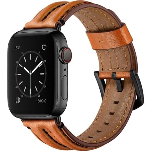 Genuine Leather strap For Apple Watch Band 44 mm/40mm iWatch band 38mm 42mm Retro watchband bracelet Apple watch 5 4 3 2 1