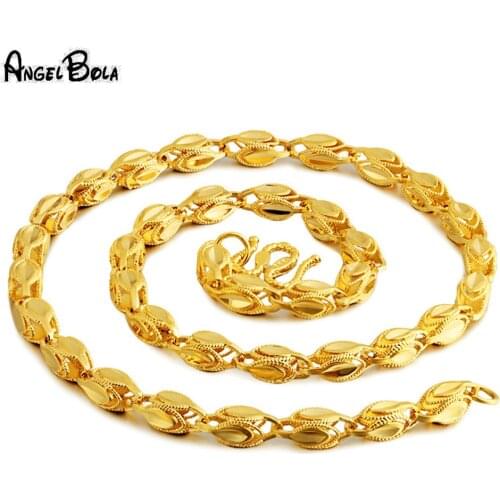 24k Luxury Gold Keel Oman Necklace Mens Classic Snake Bone Necklace High Jewelry Wedding Holiday Gift Wholesale