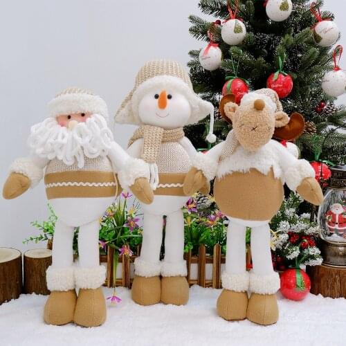 Christmas Dolls Tree Decor New Year Ornament Reindeer Snowman Santa Claus Standing Doll Decoration Merry Christmas Natal Navidad