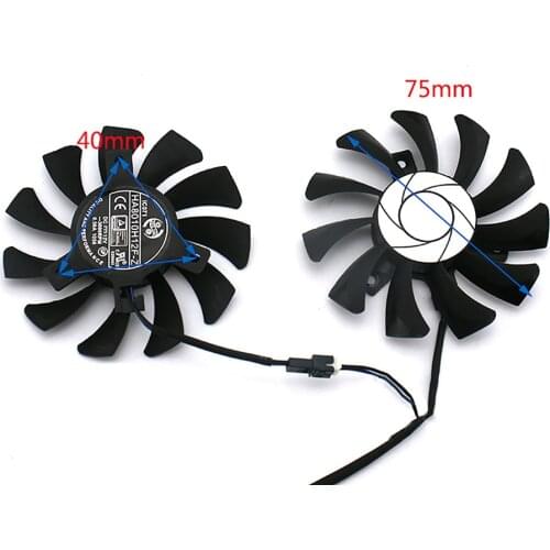 Replacement HA8010H12F Cooling Fan 75MM GPU Cooler for MSI GTX 1050ti 1050 GTX 1650 Graphics Card Repair Accessories