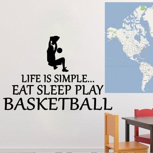 Modern play basketball Wall Art Decal Wall Art Sticker Murals Waterproof Wall Decals Diy Home Decoration Accessories 3941