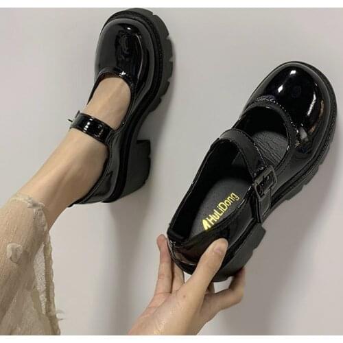 Student Shoes College Girl Student LOLITA Shoes JK Uniform Shoes PU Leather Heart-shaped Ankle-strap Mary Jane Shoes high heels