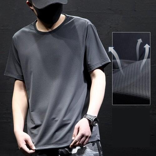 Thin Ice Silk Mesh T-Shirt Summer New Loose Short-Sleeved Large Size Mens Sweatshirt
