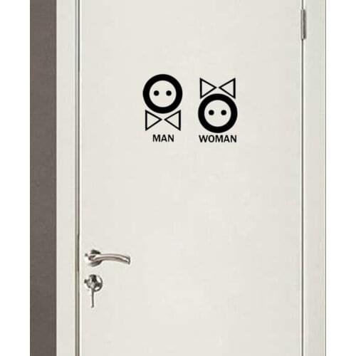 KUCADA Creative Cartoon Men And Women Toilet Sign Decal Vinyl diy Bathroom Wall Sticker Art Poster Home Decor WP1793