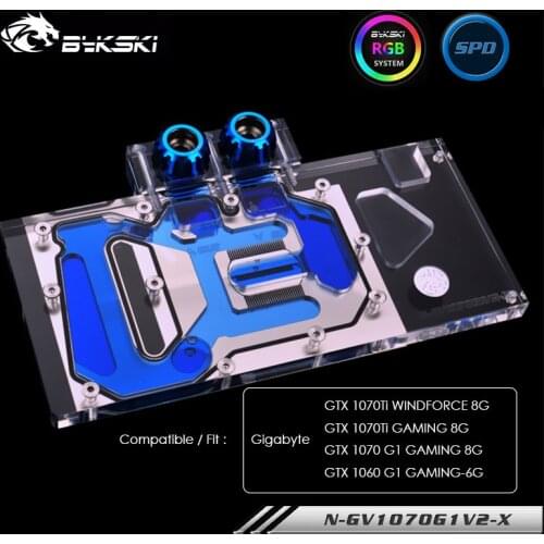 Bykski Water Block For GTX 1070Ti WINDFORCE 8G/GTX 1070Ti GAMING 8G/GTX 1070 G1 GAMING 8G/GTX 1060 G1 GAMING-6G,N-GV1070G1V2-X