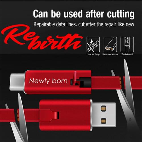 Renewable Type C To Micro USB Mobile Phone Charging Cable for Samsung Note20 Ultra Huawei P40 Xiaomi Redmi Note 8 Charger Cable