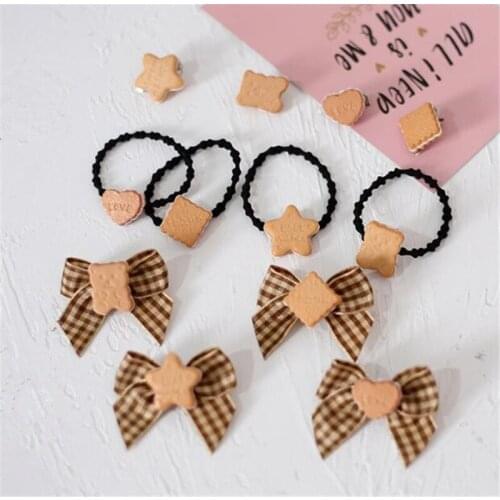 Lolita Cute cookies Hairpin hair side clip sweet hair rope haircircle girl hair accessories B1340