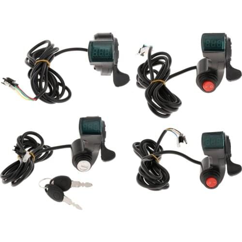 1pc 12V-99V Portable E-Bike Thumb Throttle Digital Battery Voltage Display Switch Power Indicator for Electric Bicycle