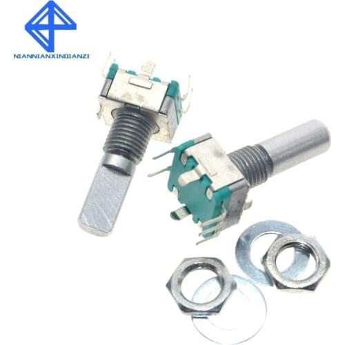 10pcs Rotary encoder,code switch EC11 audio digital potentiometer,with switch,5Pin, handle length 20mm