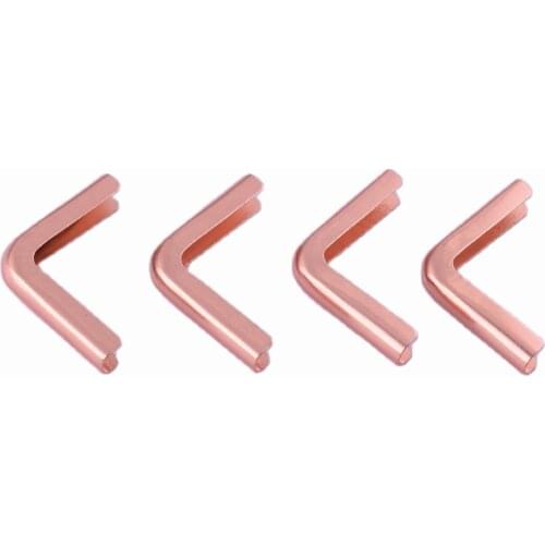 12 pcs Metal Table Corner Protectors Wood Box Corner Brackets Furniture Corner Foot for Frame Feet Leg Decorative Rose Gold