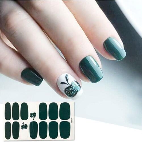 14Pcs/Sheet Waterproof Nail Sticker 3D Full Cover Wrap Manicure Adhesive Decor