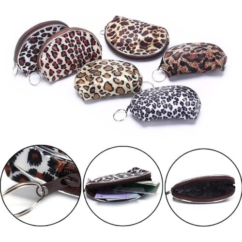 2pcs/lot Women Peach heart zip wallet Clutch Bag coin purse wallet Vintage Leopard Small Wallet