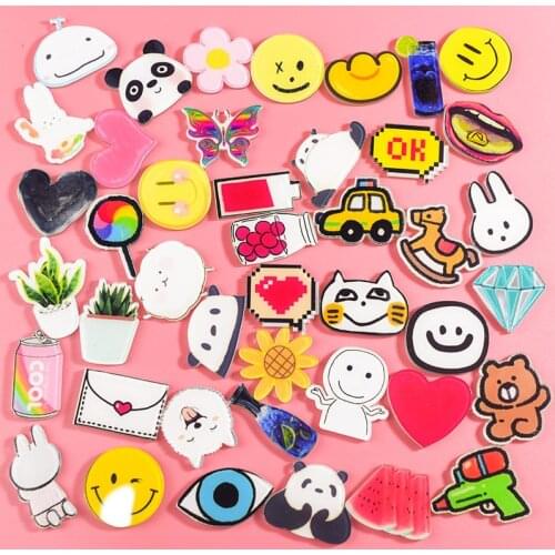 3pcs Acrylic brooch cute little Moon Smile Face adorable Expression pin badge