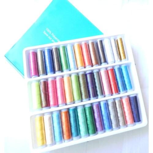 39pc/box 10 Box/lot Home Usage Sewing Spool Line Sewing Thread 39 Colors Polyester Fabric Line Yarn THREAD-74013