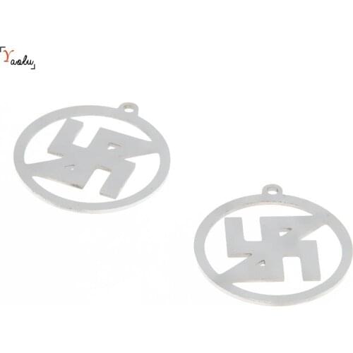 5pcs/lot Antifascist Antifa Symbol charm flag Racist Action AFA gift Emblem Amulet Stainless steel charm pendant 27mm