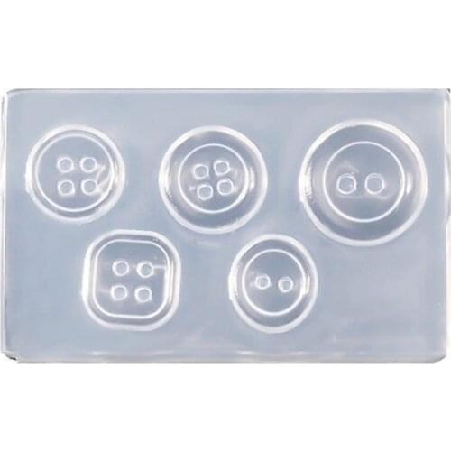 97QE Crystal Epoxy Resin Mold Button Buckle Casting Silicone Mould DIY Crafts Plaster Clay Candle Casting Tool