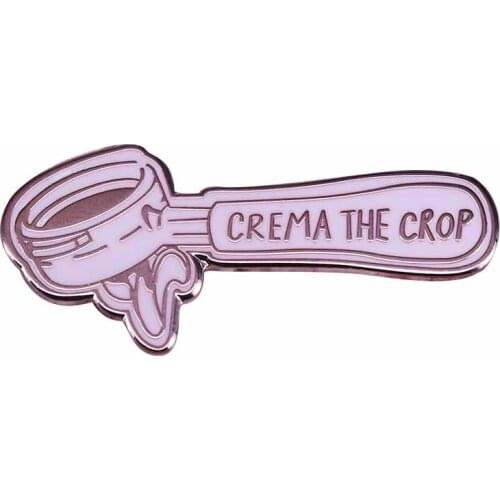 Barista life portafilter brooch crema the crop enamel pin coffee lovers badge gorgeous addition