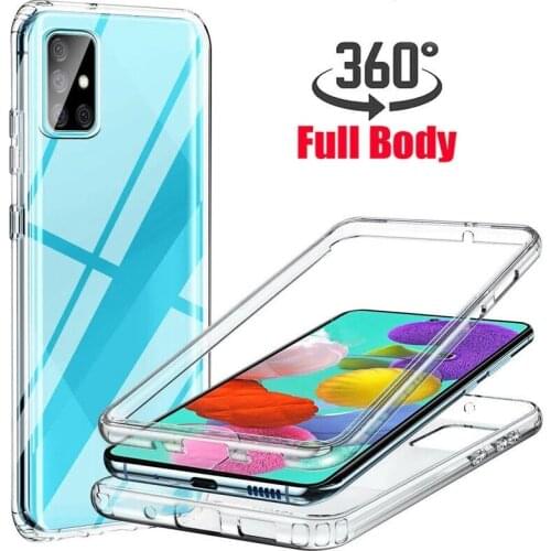 Full Body 360 Front Back Clear Phone Case For Samsung Galaxy A32 A42 A52 A71 A72 A21 A31 A41 A51 A71 S20FE S21Plus A50 A10 Cover