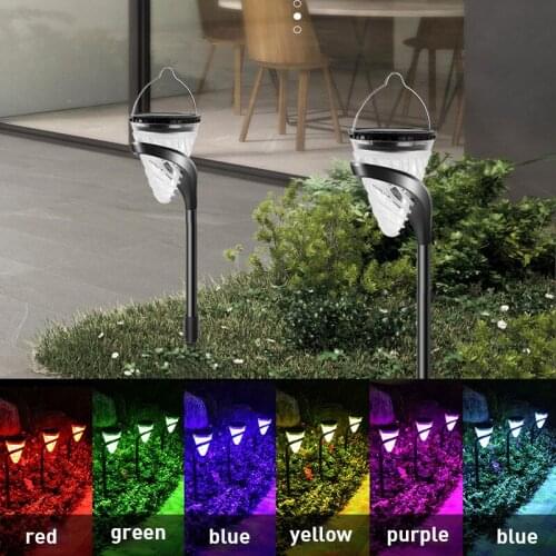 RGB Garden Lawn Light LED Solar Power Lights Outdoor Waterproof Garden Light Dimmable Pathway Lamp Landscape Lamps for Home Yard