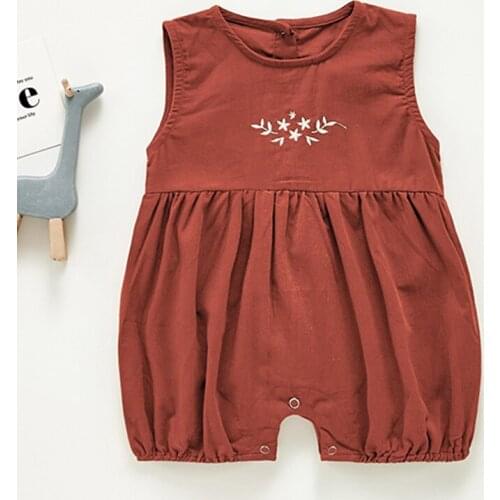 2021 New Autumn Toddler Baby Girl Lovely Romper Printed Sleeveless Spring Printing Romper Infant Baby Clothes Jumpsuit