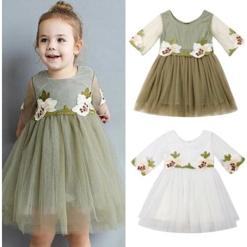 Dropshipping Flower Girl Princess Dress Kids Baby Party Wedding Bridesmaid Tulle Tutu Dresses