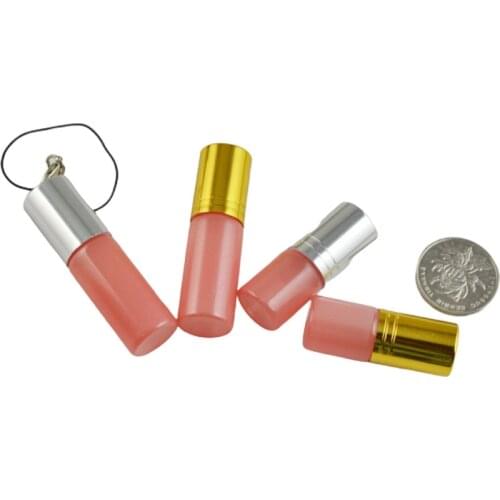 Beautiful 3ml Mini Essential Oil Aromatherapy Bottle High Quality Pink Glass Bottle Empty Roll On Bottles Refillable 50pcs/lot