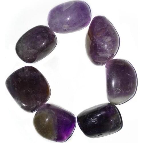 Meet Jo 7pcs Natural Amethyst Stone Crystal Reiki Healing Stones Tumbled Quartz Crystals Stones Gemstones Chakra Set
