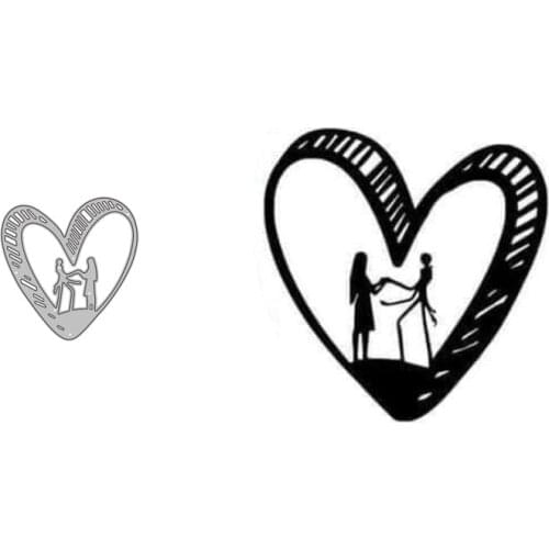 Metal Cutting Dies Ghost Couple Heart Stencils for DIY Scrapbooking Photo Album Embossing New 2021