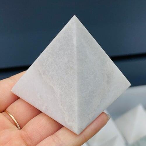 Marble Healing Pyramid Natural Mineral Triangled Crystal Point Decoration