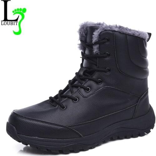 Men Snow Boots Waterproof Winter Warm Casual Shoes Men Rubber Ankle Boots Plush Lace Up High Quality Botas Hombre Male Sneakers