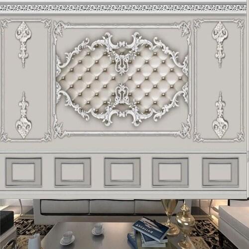 Custom Mural Wallpaper Modern European Style Plaster Soft Package Pattern Bedroom Living Room TV Background Photo Wall Paper 3D