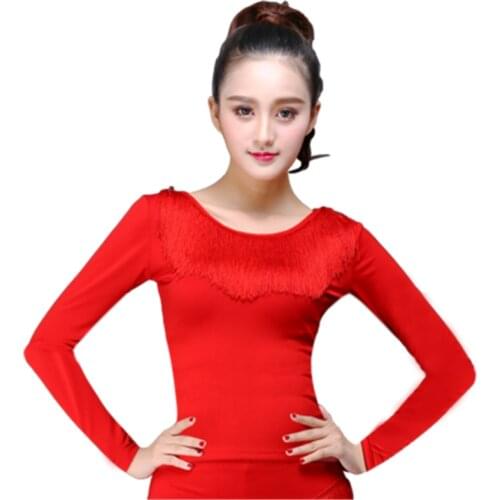 New Latin Dance Top For Women Long/middle/short Sleeve Dancing Round Neck Sexy Vogue Ballroom Costume Performance Dancing Wear