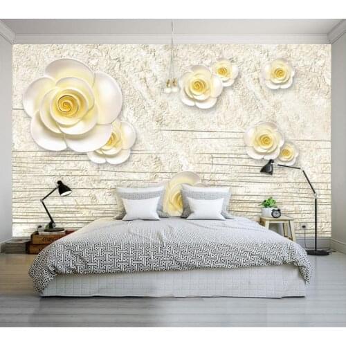 Wallpapers for living room 3D relief flower modern living room wallpapers painting wallpaper Home Decoration