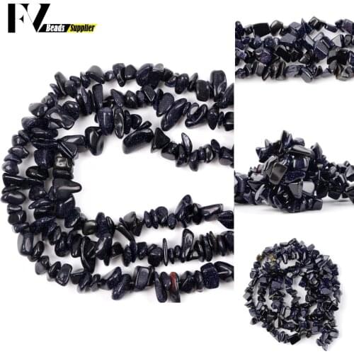 Wholesale Natural Blue Sand Beads For Needlwork Jewelry Making 5mm-8mm Irregular Gravel Semi Precious Stones Diy Bracelets 15"