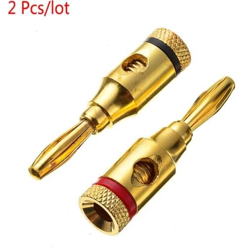 4mm 24k Gold-Plated Musical Cable Wire Banana Plug Audio Speaker Connector Plated Musical Speaker Cable Wire Pin Connector