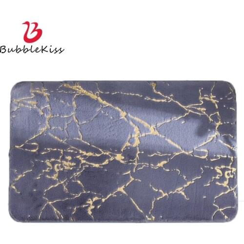 Bubble Kiss Super Soft Imitation Rabbit Fur Non-Slip Carpets Marble Pattern Thicken Bathroom Mat Strong Water Absorption Rugs