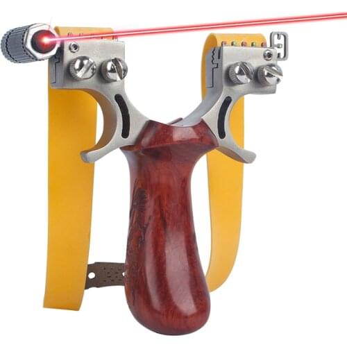 Professional Stainless Steel Slingshot Wooden Handle Catapult Hunting Sling Shot Outdoor Sports Shooting for Adults