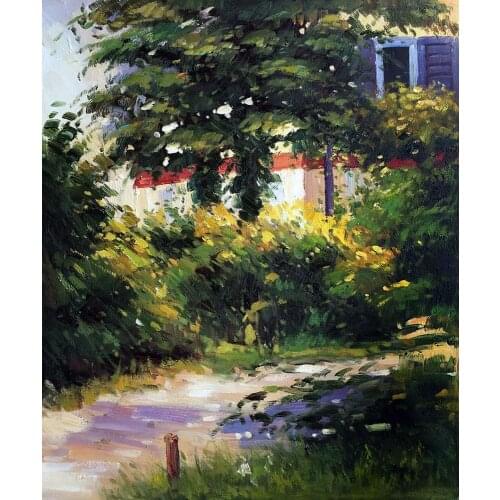 100% Hand-painted Landscape Painting Garden Path in Rueil by Edouard Manet Art Painting Wall Decor for Living Room