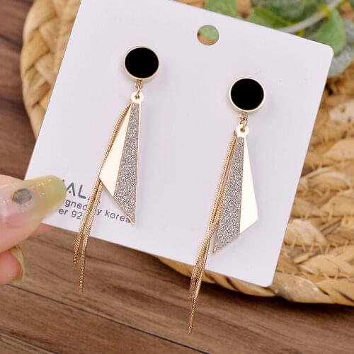 Trendy Bohemia Stainless Steel Hand Made Triangle Stud Earrings For Women Girls Rose Gold Scrub Earrings Jewelry