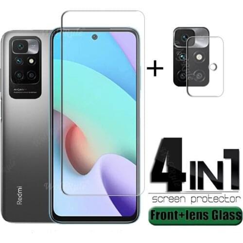 4-in-1 For Xiaomi Redmi 10 Glass For Redmi 10 Tempered Glass Transparent HD Film Screen Protector For Redmi 10 Camera Lens Glass